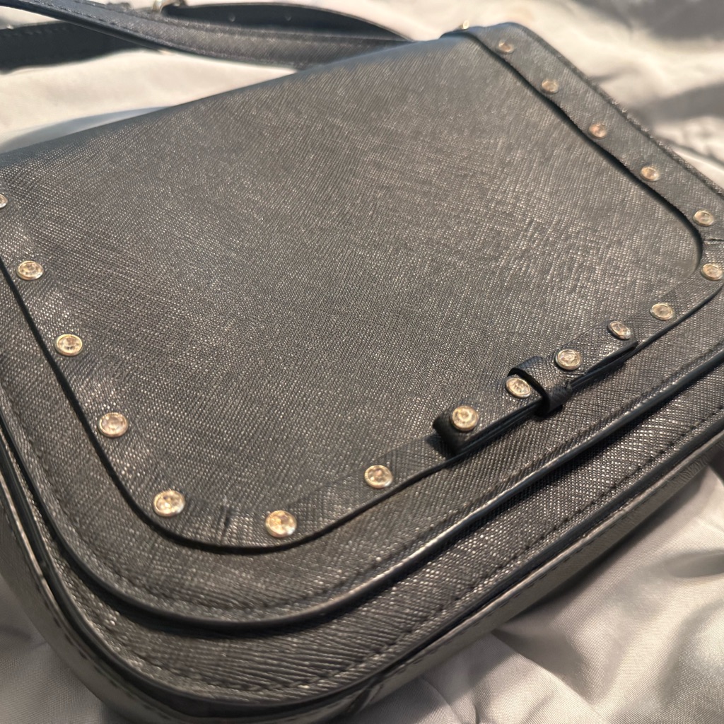 Kate Spade Crossbody Carsen Laurel Way Jeweled Leather Bag Purse Black New